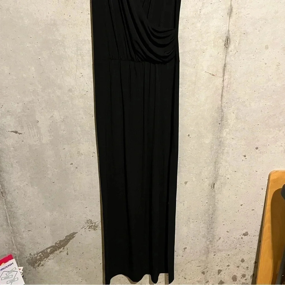 Moda International Womens Black Sleeveless Faux Wrap Casual Maxi Dress Size M - Picture 3 of 8